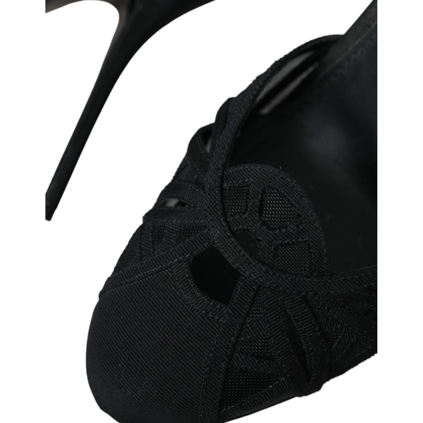 Dolce & Gabbana Black Mesh Ankle Strap Heels Sandals Shoes Dolce & Gabbana