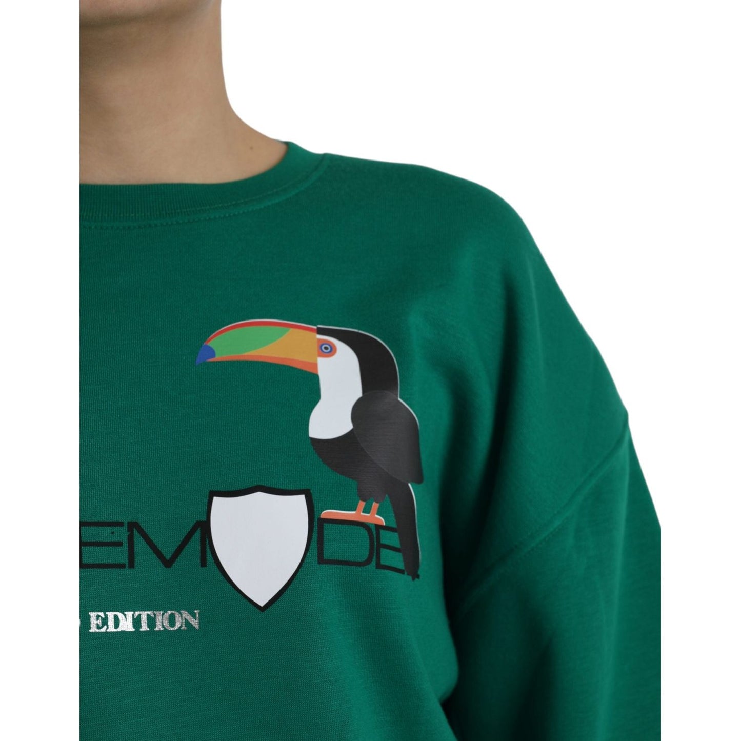 Philippe Model Green Cotton Logo Print Long Sleeves Pullover Sweater