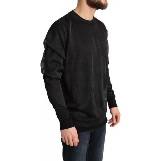 Dolce & Gabbana Black Logo Crewneck Long Sleeve Pullover Sweater Dolce & Gabbana