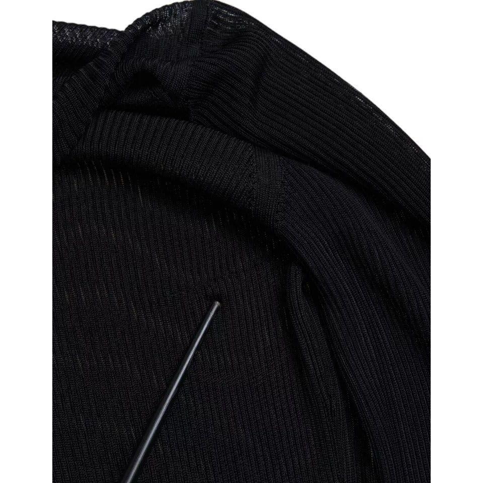 سترة من الفسكوز الأسود بياقة مدورة من دولتشي آند غابانا