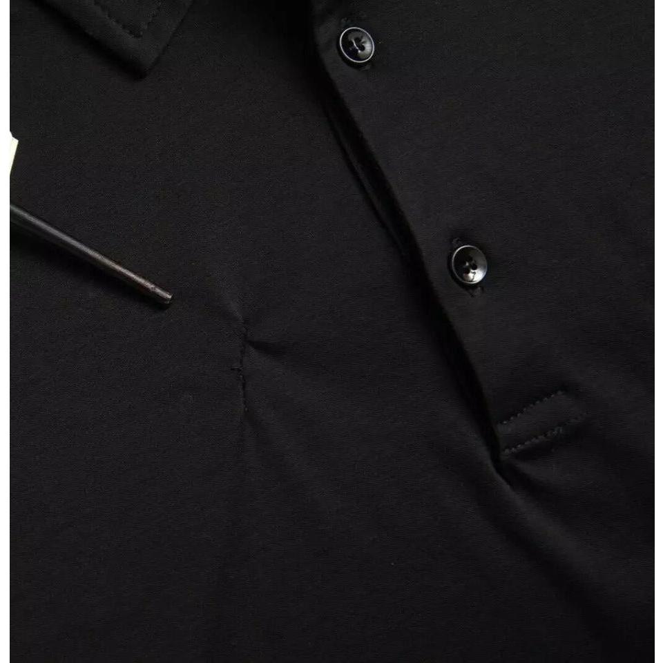 Dolce & Gabbana Black Logo Cotton Collared Polo Top T-shirt Dolce & Gabbana