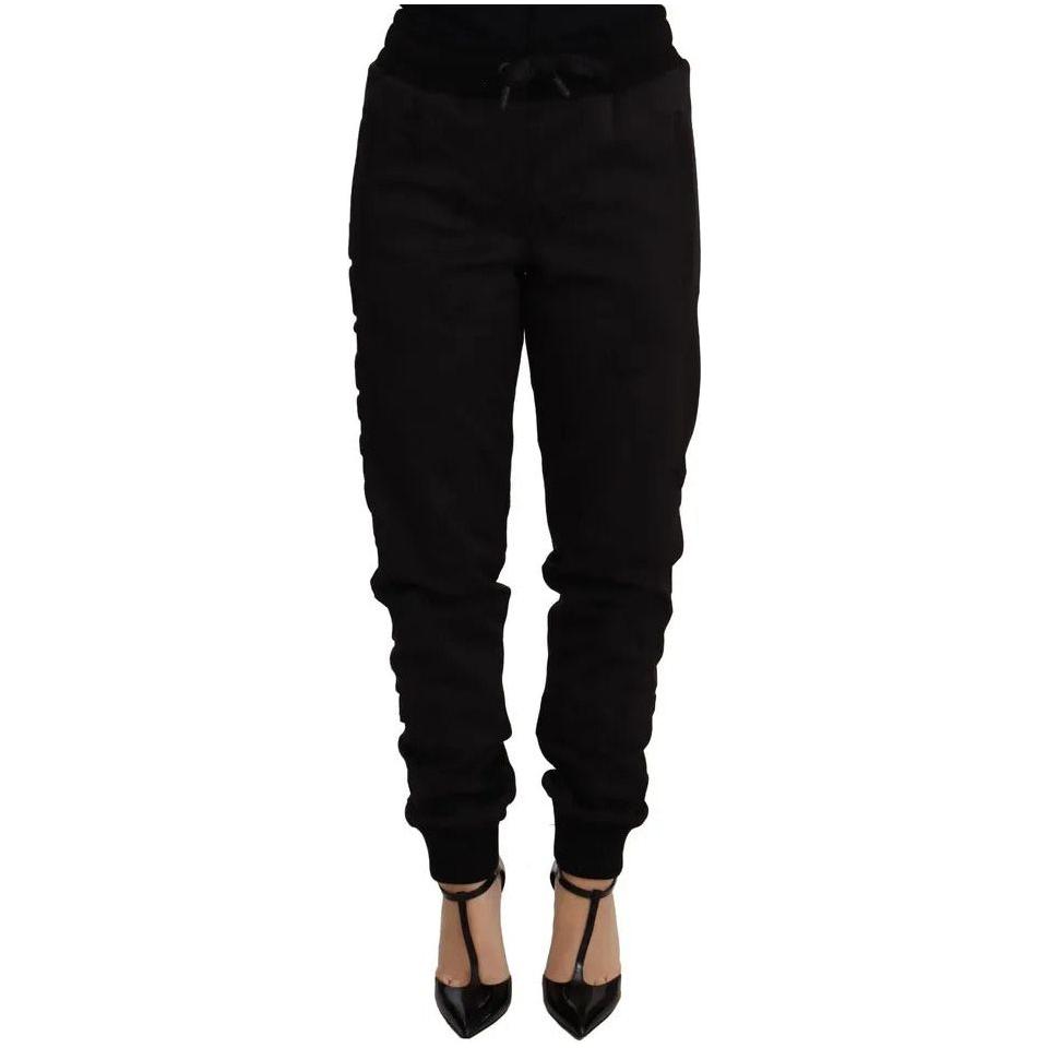 Dolce & Gabbana Black Jogger Women Polyester Pants Dolce & Gabbana