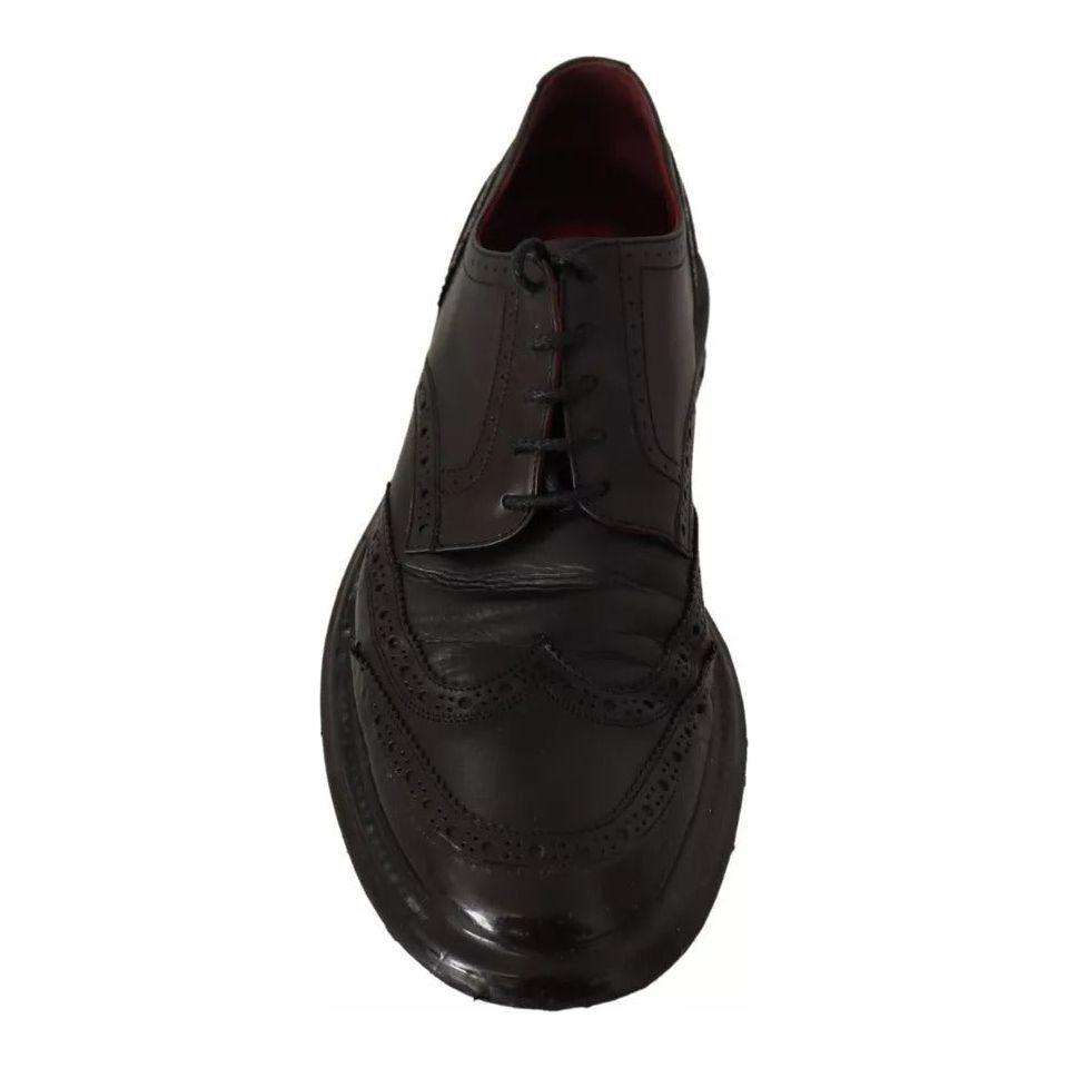 Dolce & Gabbana Black Leather Brogue Oxford Dress Shoes Dolce & Gabbana