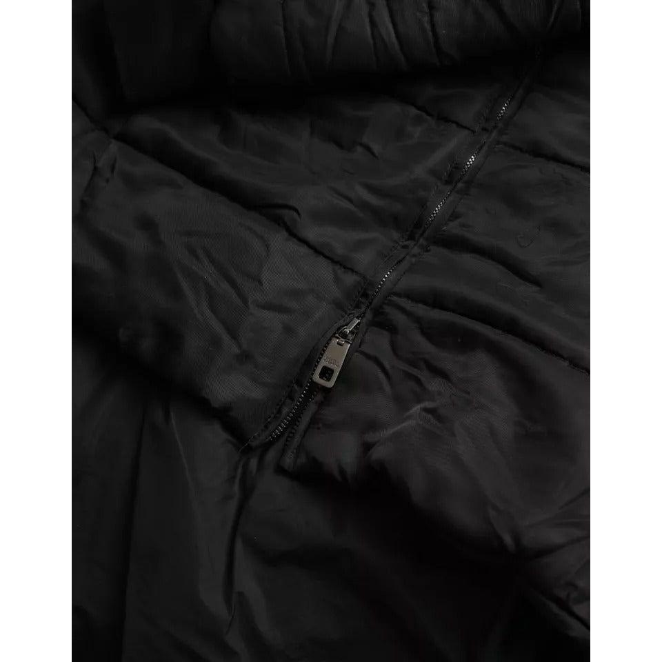 Dolce & Gabbana Black Nylon Hooded Parka Coat Winter Jacket Dolce & Gabbana