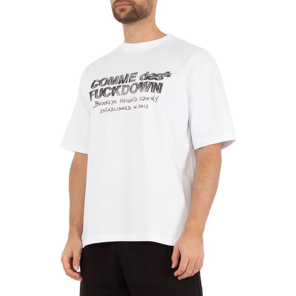 Comme Des Fuckdown White Cotton T-Shirt Comme Des Fuckdown