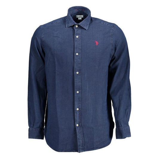 U.S. POLO ASSN. Blue Cotton Men Shirt U.S. POLO ASSN.