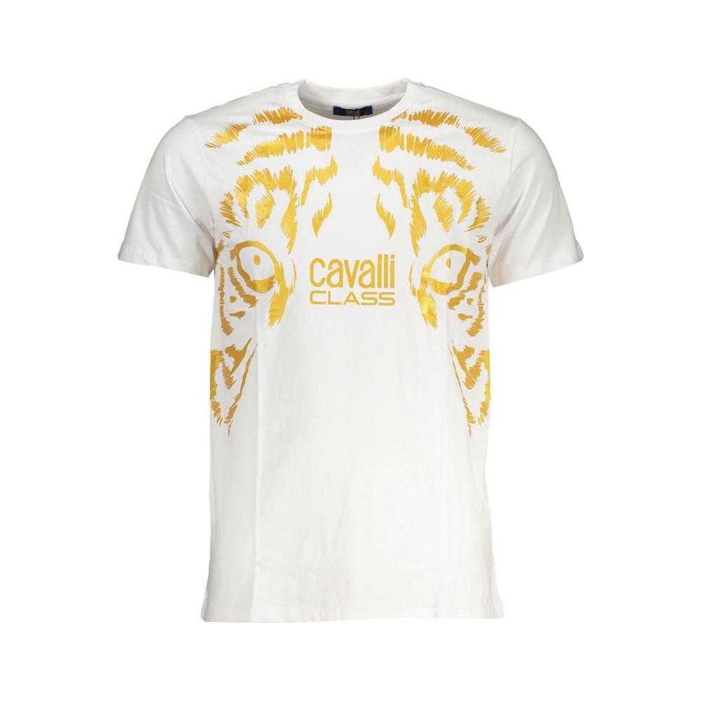 Cavalli Class White Cotton T-Shirt Cavalli Class