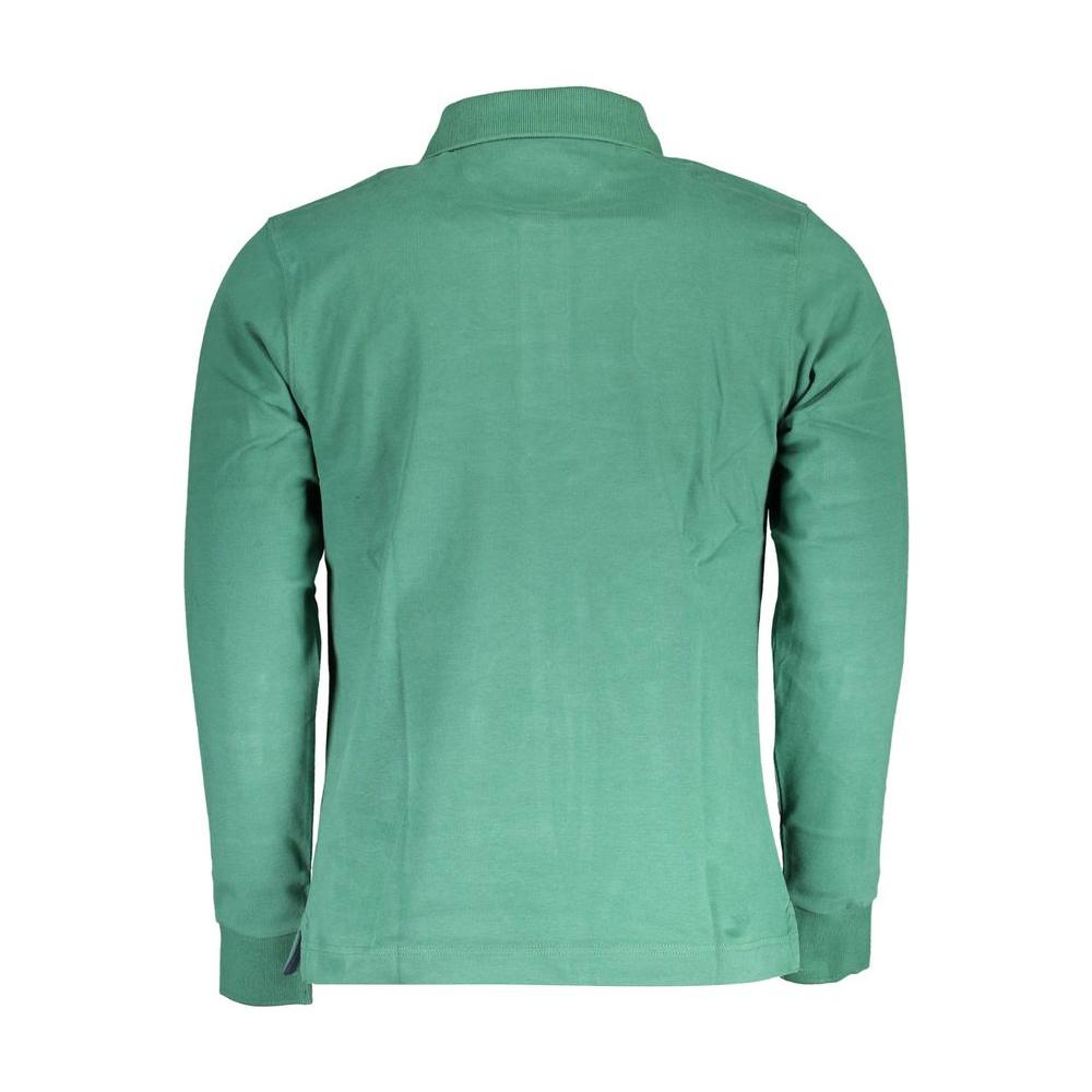 La Martina Green Cotton Men Polo Shirt La Martina