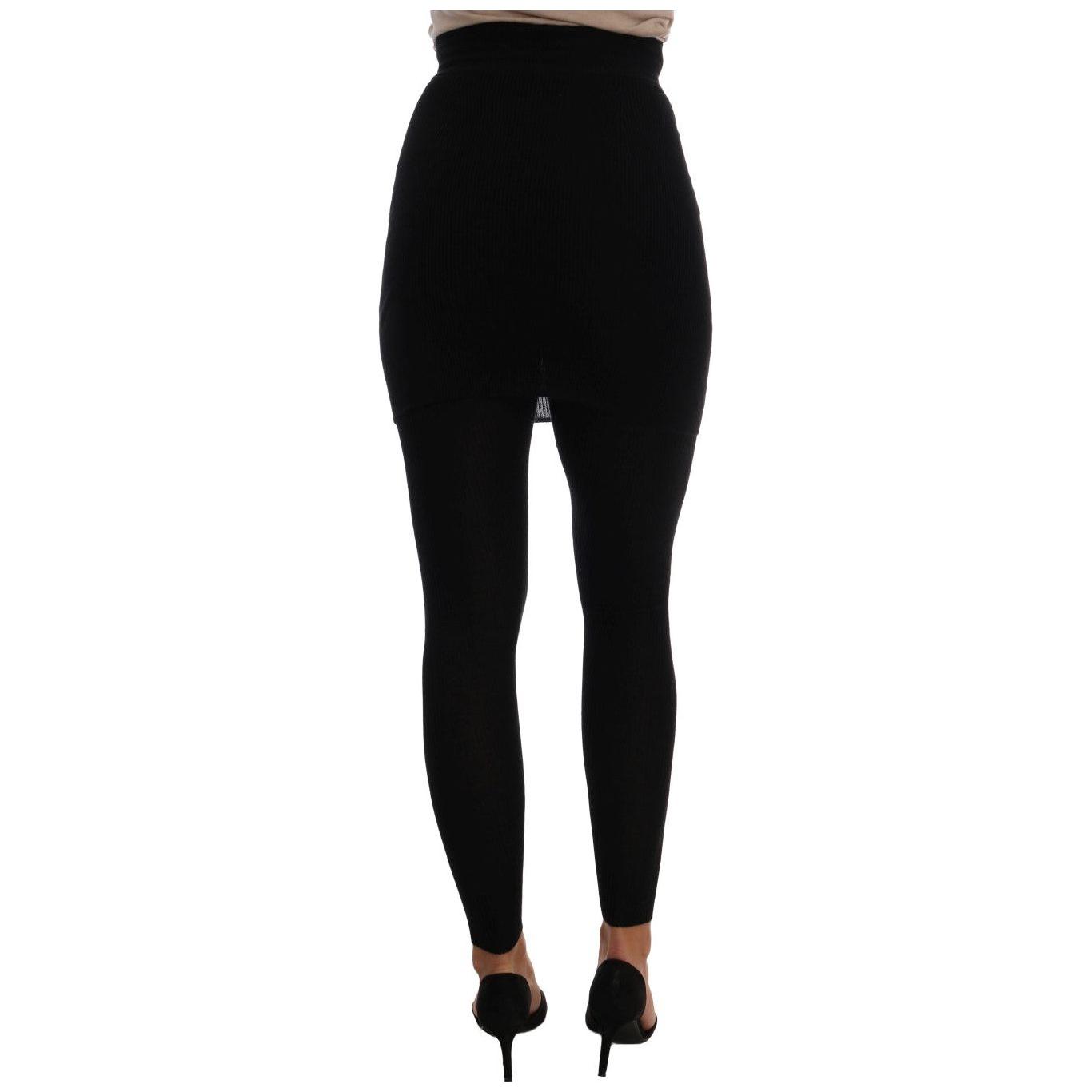 Dolce & Gabbana Elegant Black Cashmere Silk Stretch Pants Dolce & Gabbana