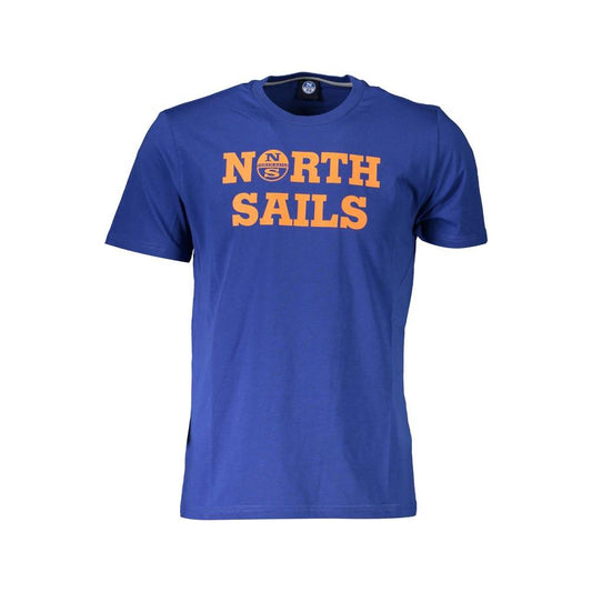 North Sails Blue Cotton Men T-Shirt North Sails