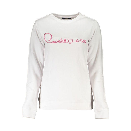 Cavalli Class White Cotton Sweater Cavalli Class