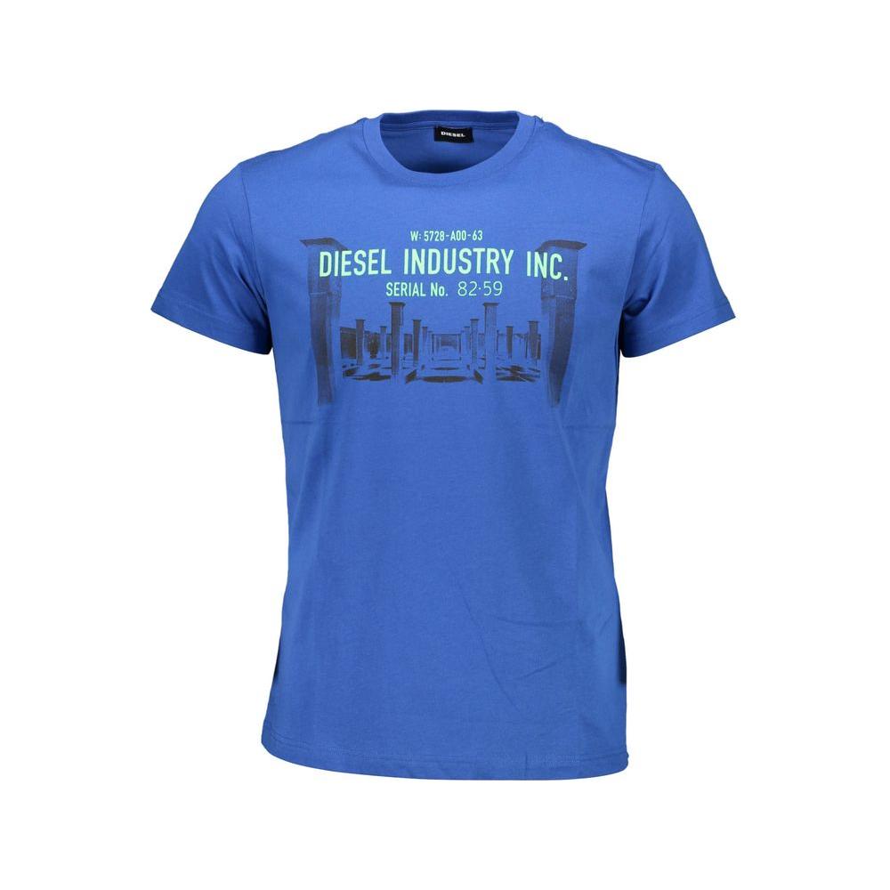 Diesel Blue Cotton Men T-Shirt Diesel