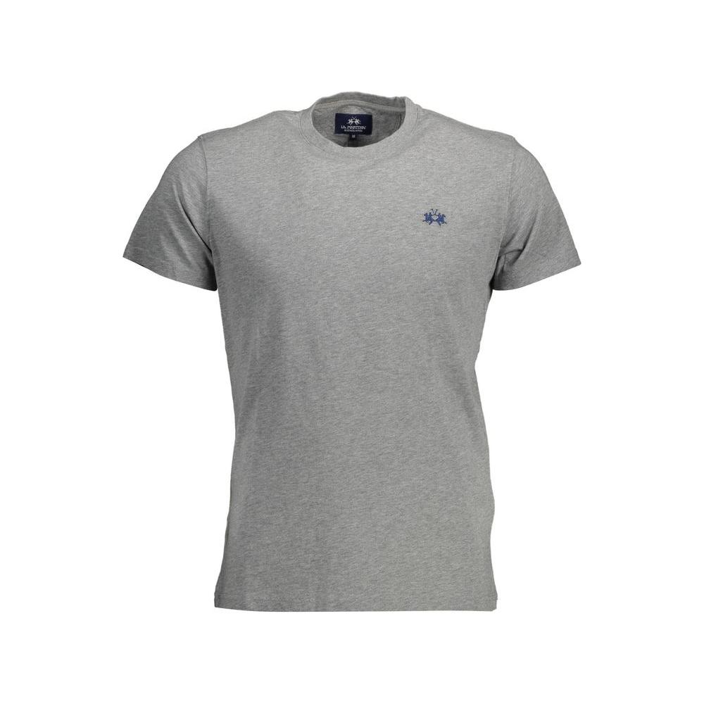 La Martina Gray Cotton Men T-Shirt La Martina