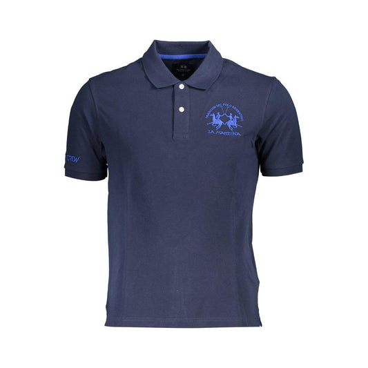 La Martina Blue Cotton Mens Polo Shirt La Martina