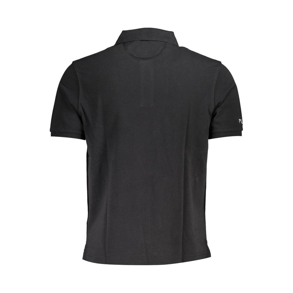 La Martina Black Cotton Men Polo Shirt La Martina