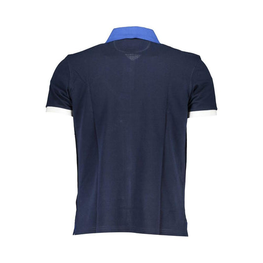 La Martina Blue Cotton Men Polo Shirt La Martina