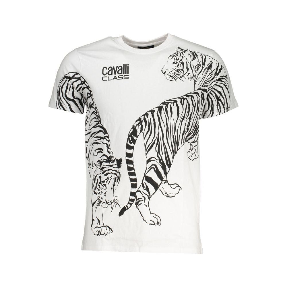 Cavalli Class White Cotton T-Shirt Cavalli Class