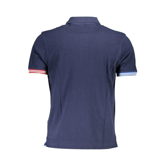 La Martina Elegant Blue Contrast Detail Polo Shirt La Martina