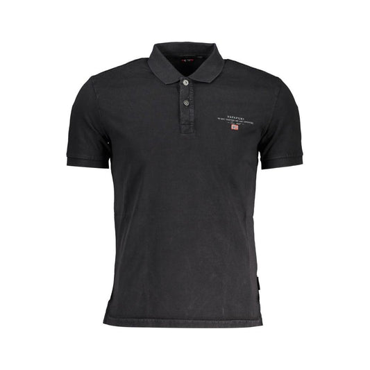 Napapijri Black Cotton Men Polo Shirt Napapijri