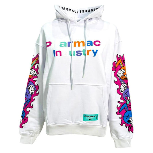 Pharmacy Industry Chic Cotton Hoodie with Graphic Sleeve Prints Pharmacy Industry