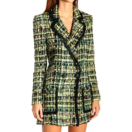 Elisabetta Franchi Elegant Forest Green Buttoned Jacket Elisabetta Franchi