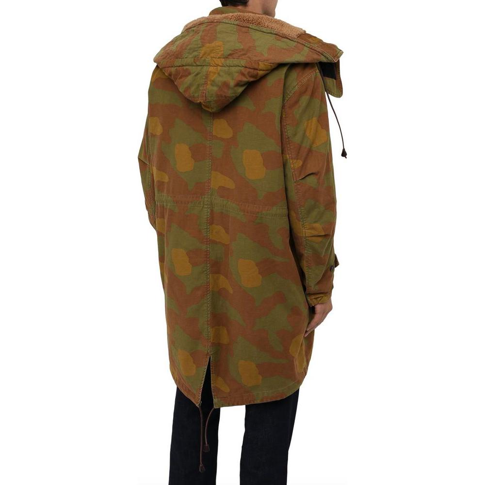 Dsquared² Camo Textured Hooded Parka with Leather Details Dsquared²