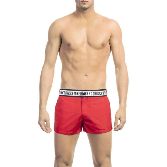 Bikkembergs Red Polyamide Men Swim Short Bikkembergs