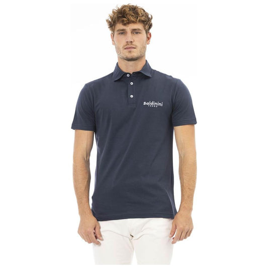 Baldinini Trend Blue Cotton Men Polo Baldinini Trend