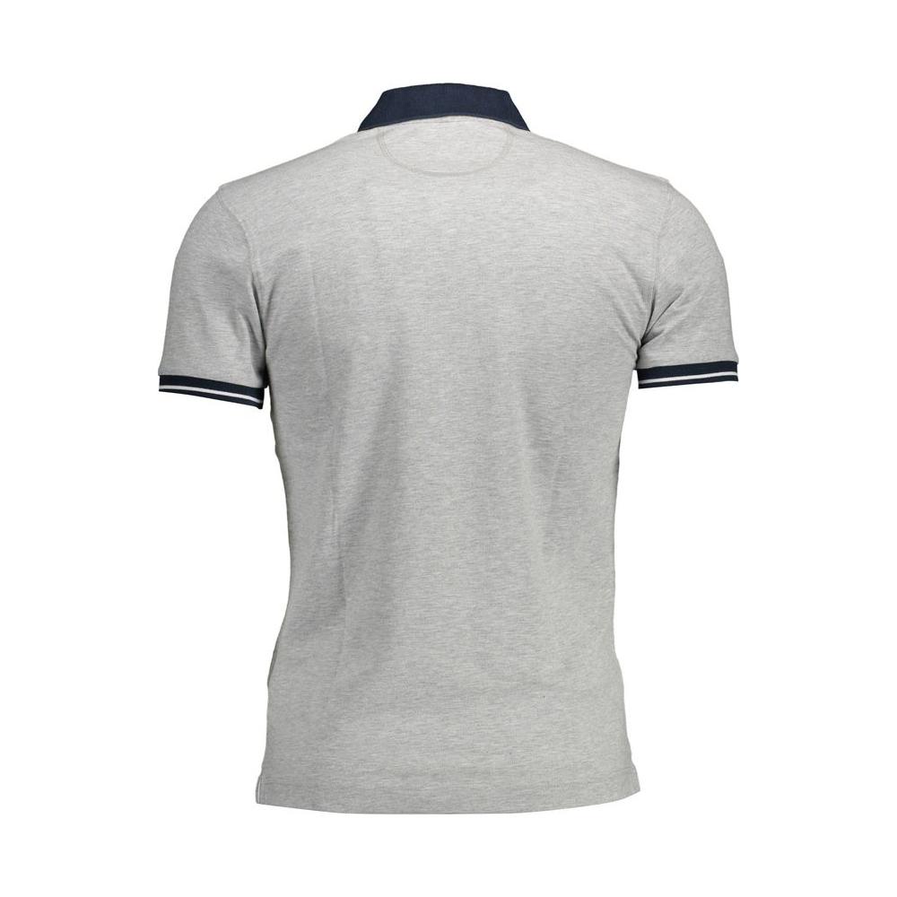 La Martina Gray Cotton Men Polo Shirt La Martina