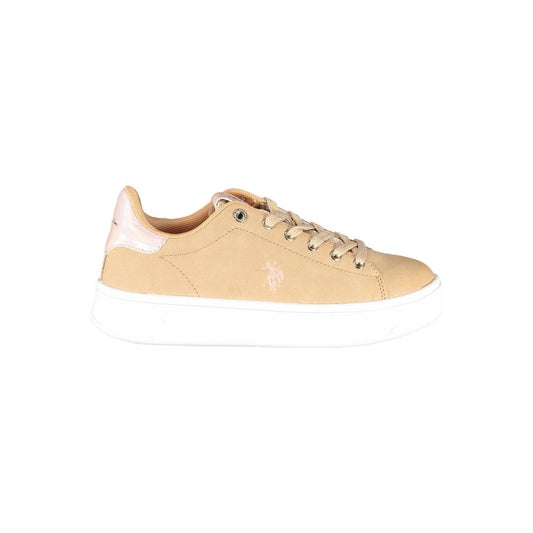 U.S. POLO ASSN. Beige Polyester Women Sneaker U.S. POLO ASSN.