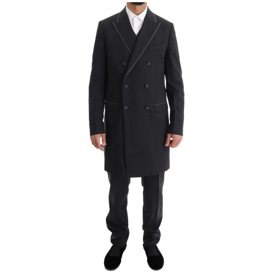 Dolce & Gabbana Gray Wool Stretch 3 Piece Two Button Suit