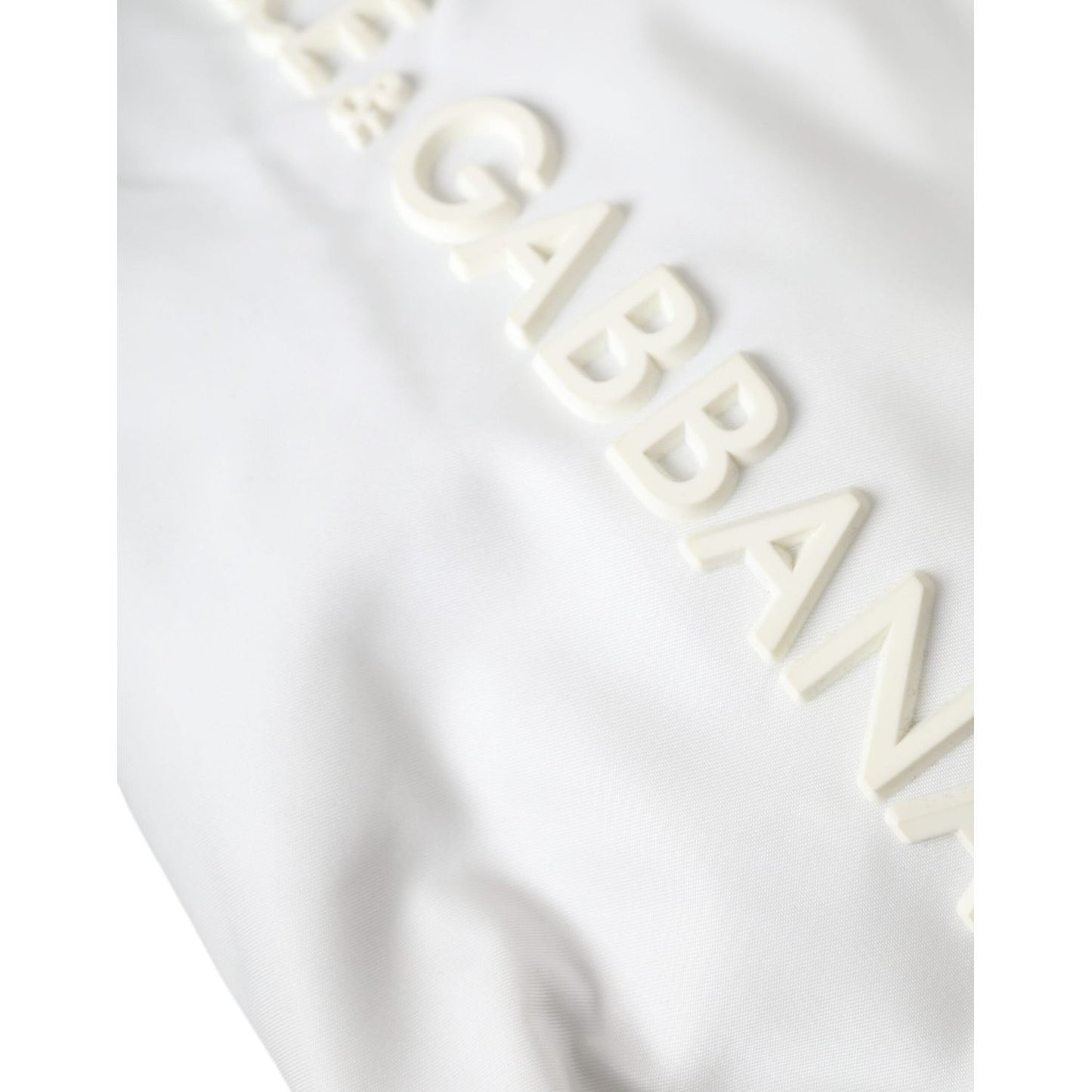 Dolce & Gabbana White Nylon Rubber Logo Backpack Rucksack Bag Dolce & Gabbana