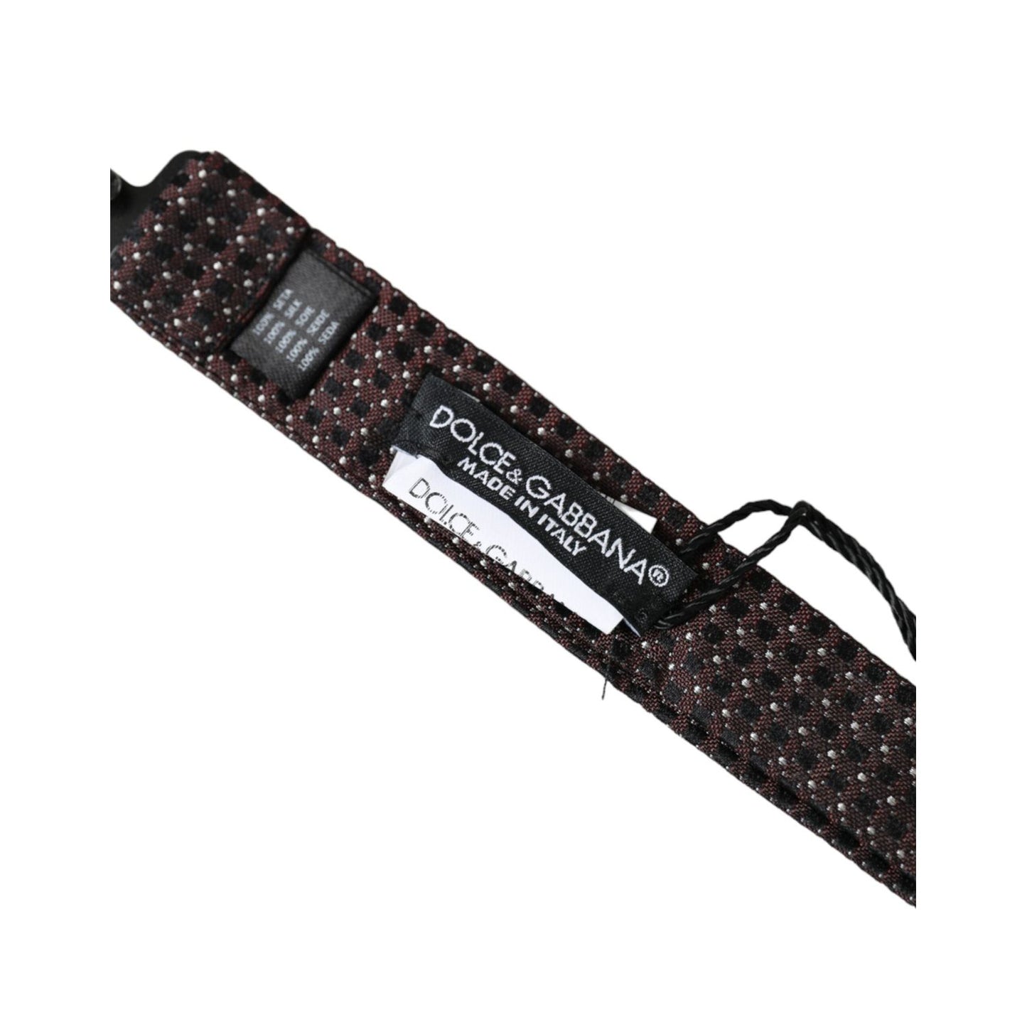 Dolce & Gabbana Brown Fantasy Silk Adjustable Neck Men Papillon Bow Tie