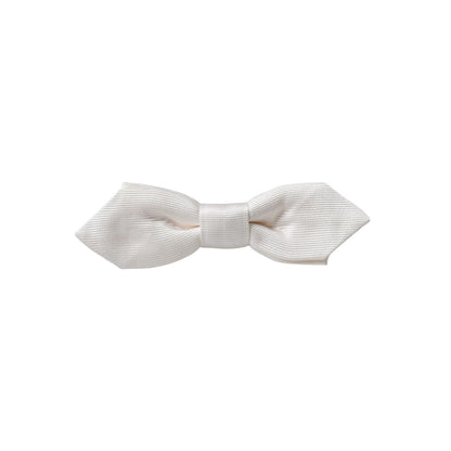 Dolce & Gabbana White Silk Adjustable Neck Men Papillon Bow Tie