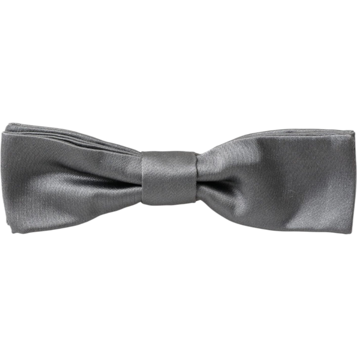 Dolce & Gabbana Gray Satin Silk Adjustable Neck Men Papillon Bow Tie Dolce & Gabbana