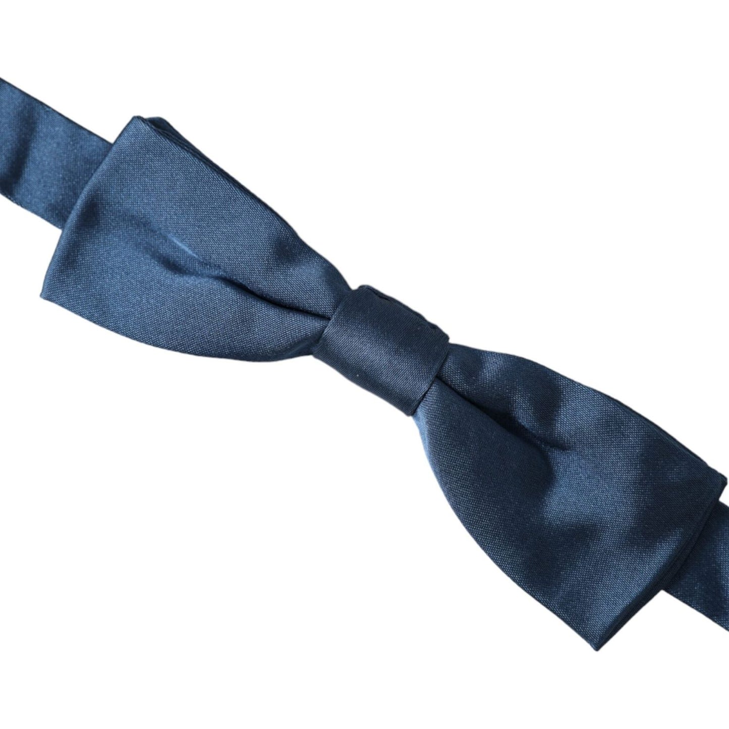 Dolce & Gabbana Blue Satin Silk Adjustable Neck Men Bow Tie Dolce & Gabbana