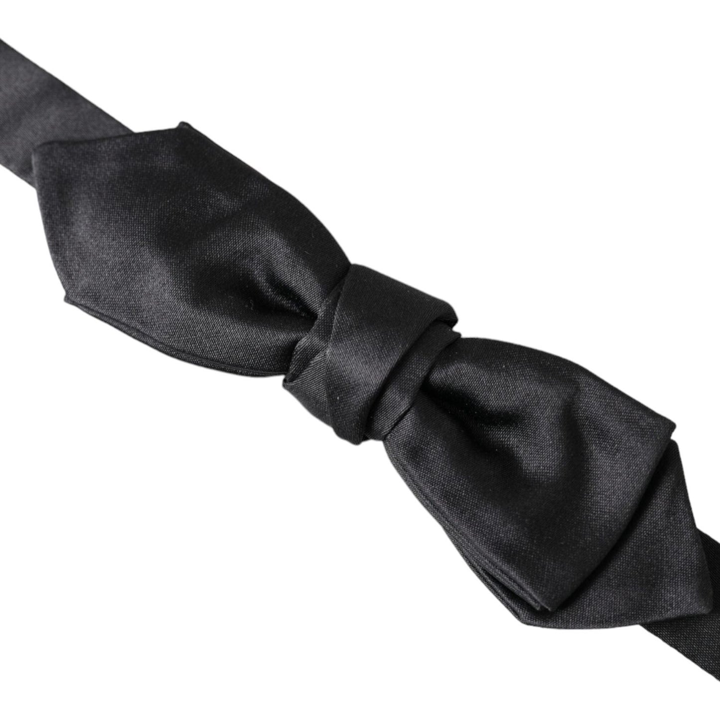 Dolce & Gabbana Black Satin Silk Adjustable Neck Men Bow Tie Dolce & Gabbana