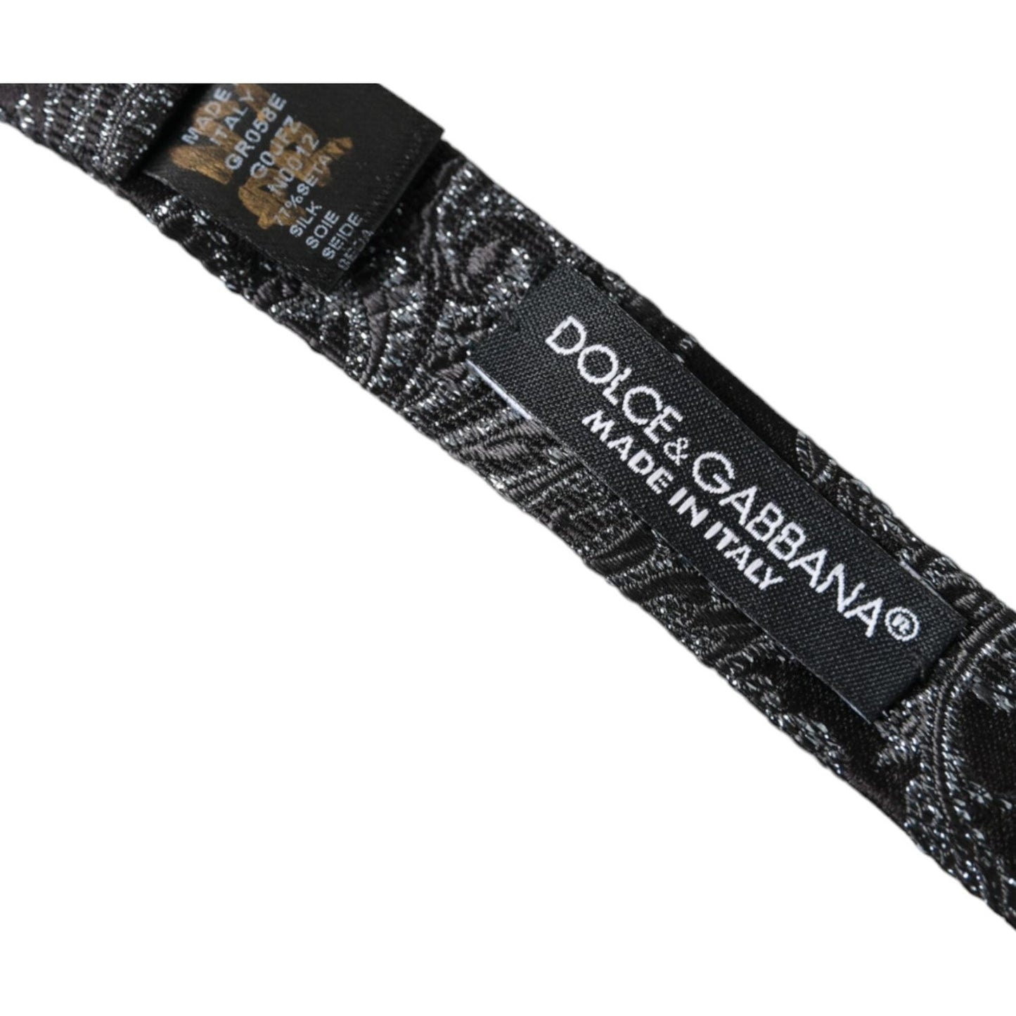 Dolce & Gabbana Black Silk Jacquard Adjustable Neck Men Bow Tie Dolce & Gabbana