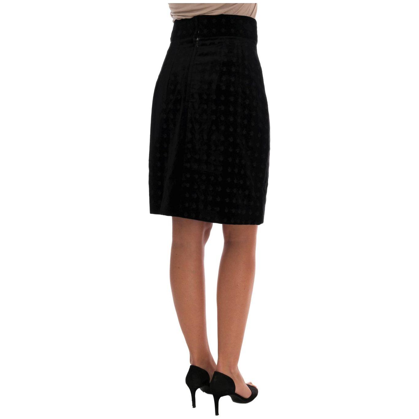 Dolce & Gabbana Baroque Embroidered Velvet Pencil Skirt Dolce & Gabbana