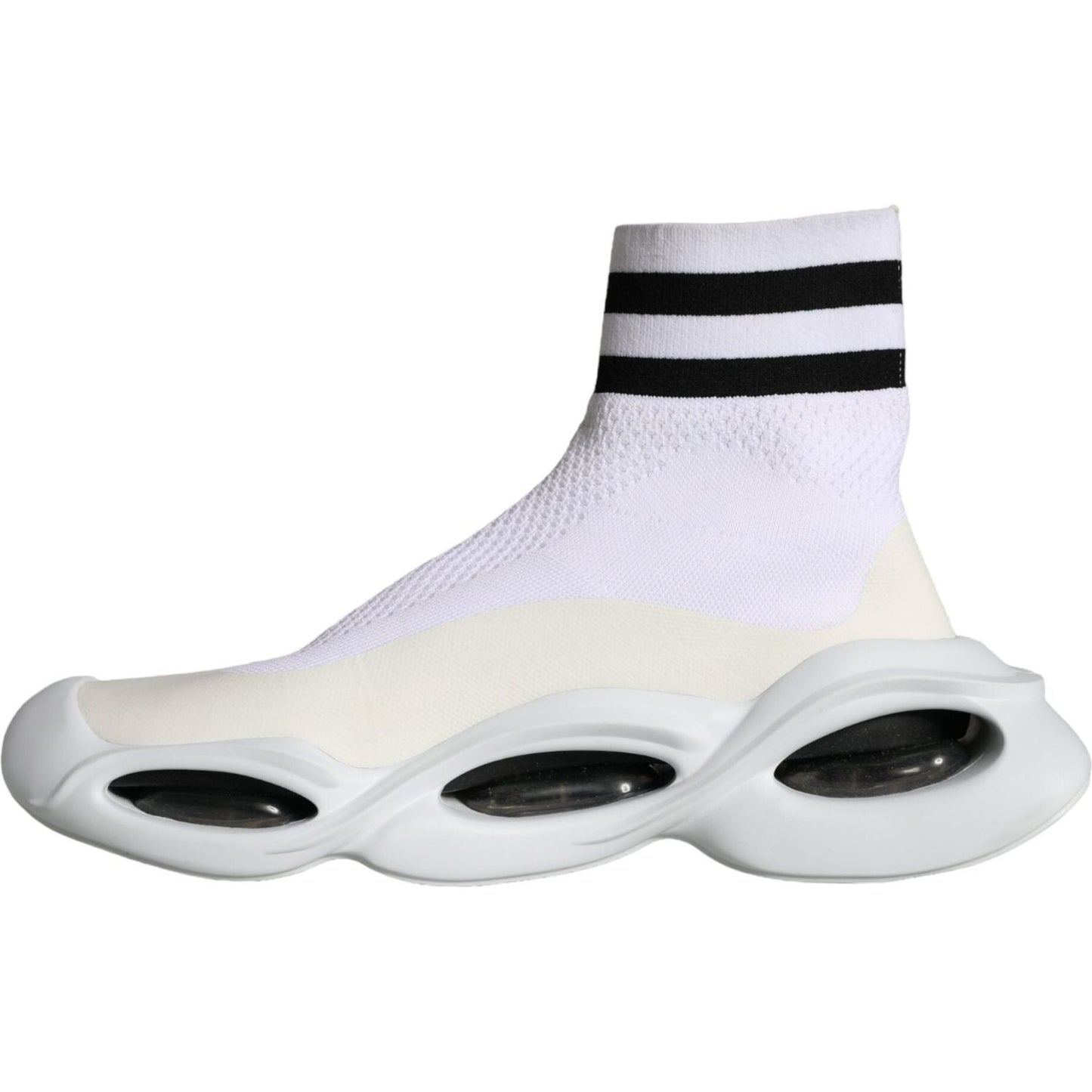 Dolce & Gabbana White Black Slip On Wave Socks Sneakers Shoes Dolce & Gabbana