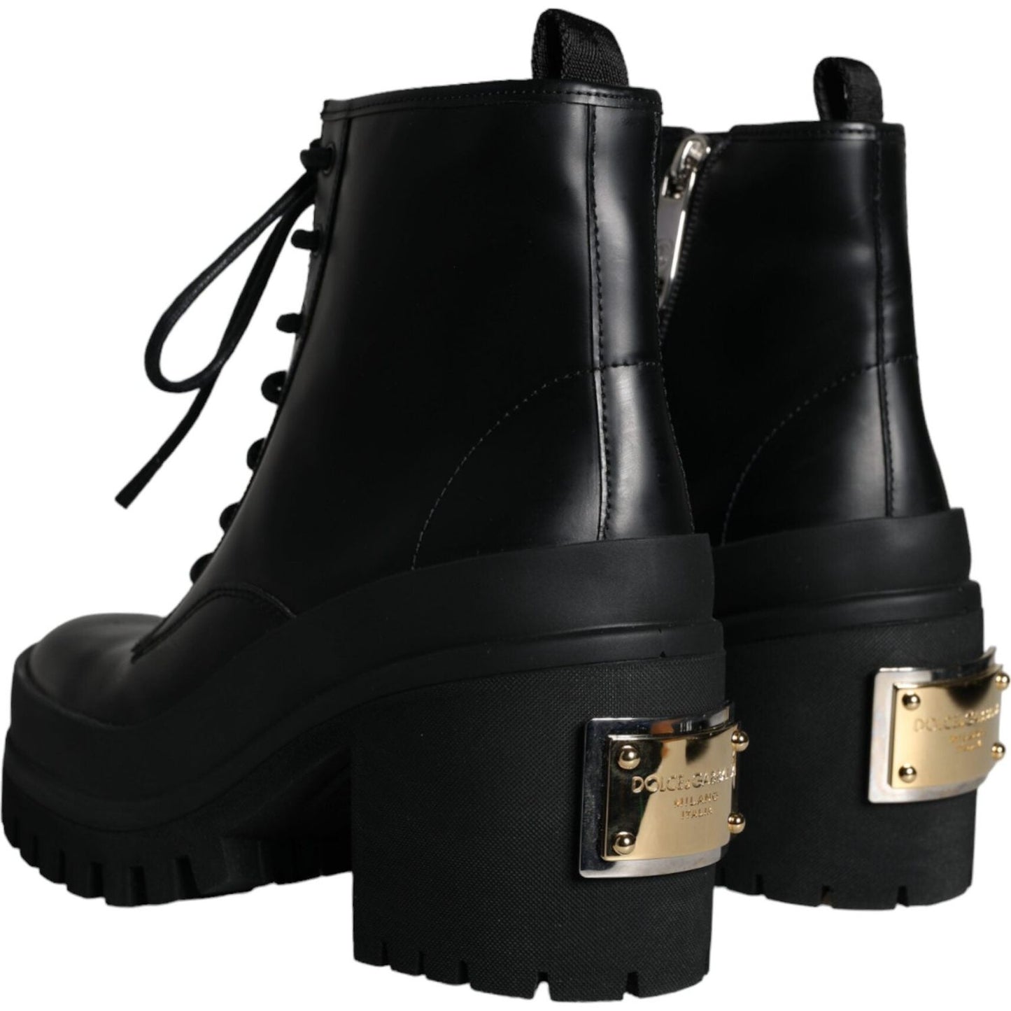 Dolce & Gabbana Black Lace Up Trekking Ankle Boots Men Shoes Dolce & Gabbana