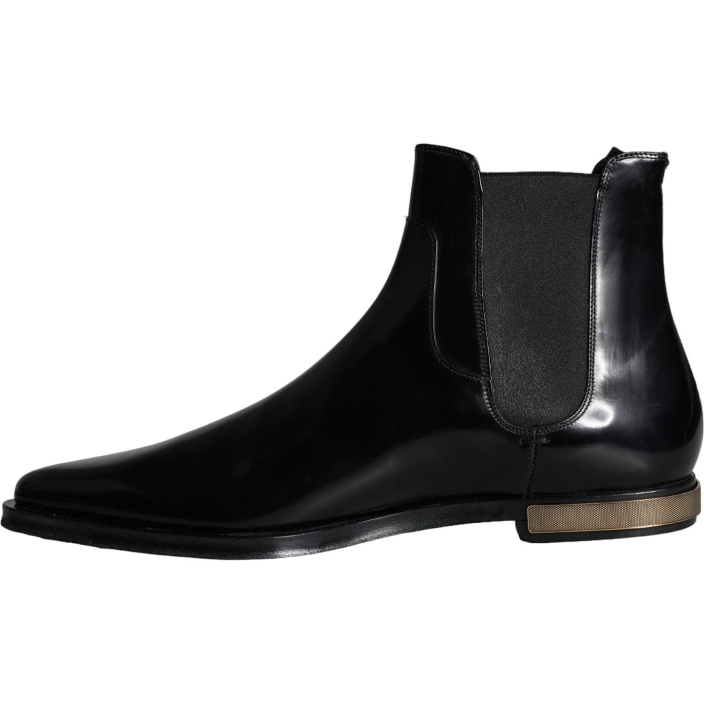 Dolce & Gabbana Black Leather Chelsea Ankle Boots Shoes Dolce & Gabbana