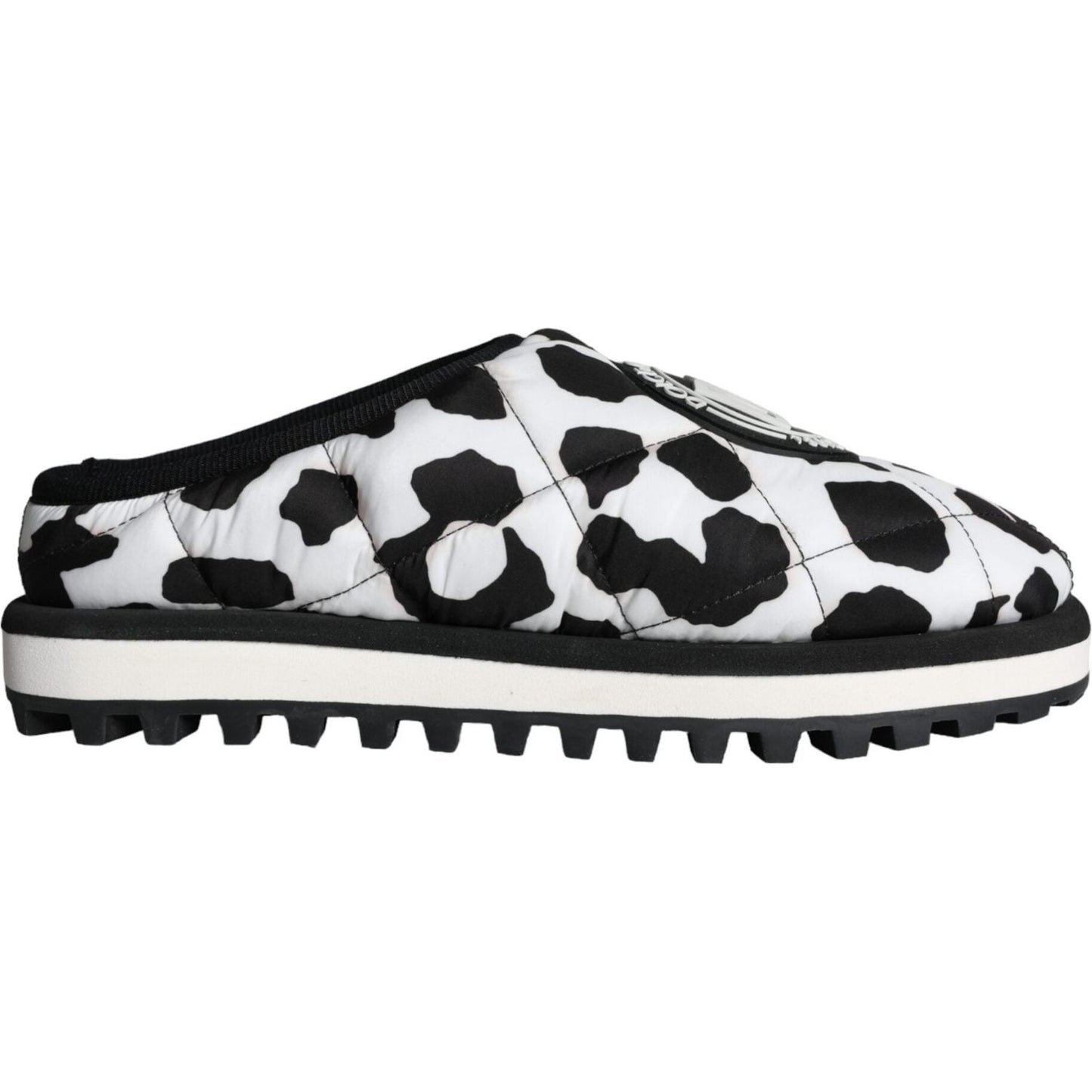 Dolce & Gabbana Black White Quilted Logo Sandals Slides Shoes Dolce & Gabbana