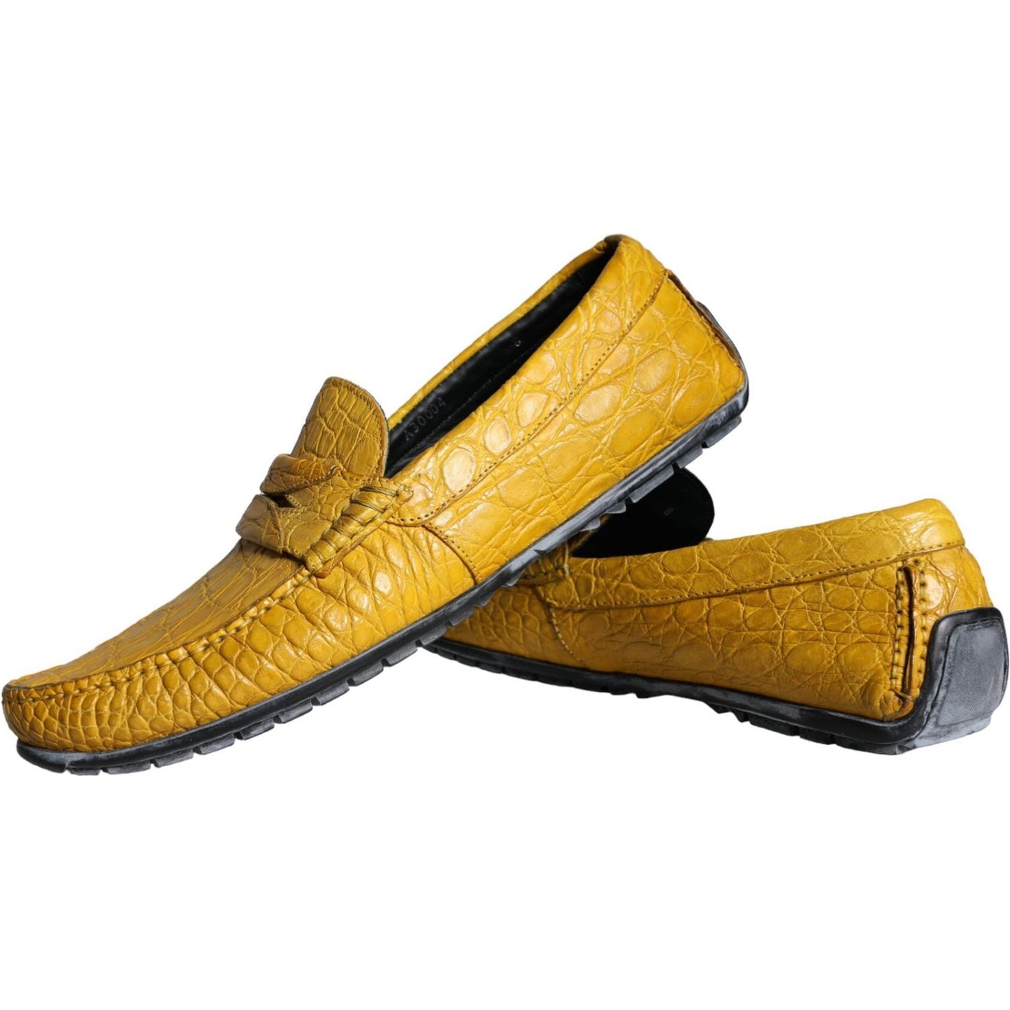 Dolce & Gabbana Yellow Leather Slip Mocassin Loafers Shoes Dolce & Gabbana