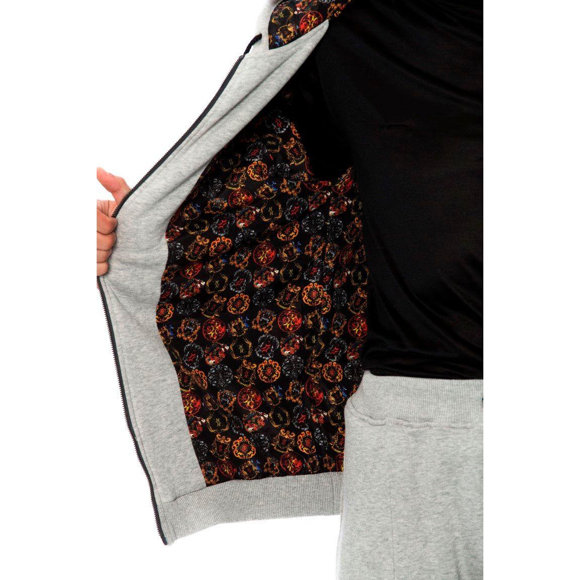 بدلة رياضية أنيقة رمادية اللون من القطن بغطاء رأس من Billionaire Italian Couture