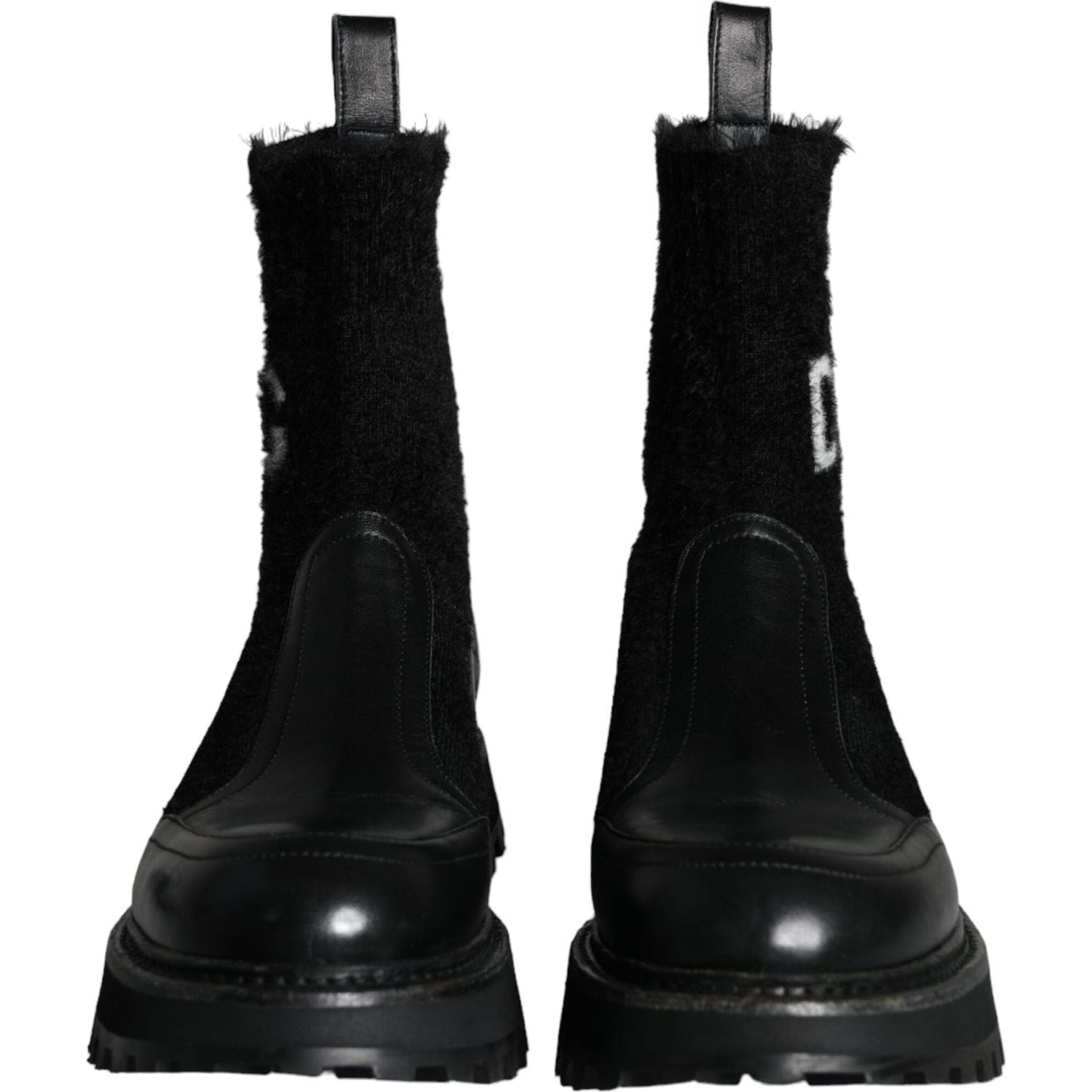 Dolce & Gabbana Black DG Logo Horse Sock Ankle Boots Shoes Dolce & Gabbana