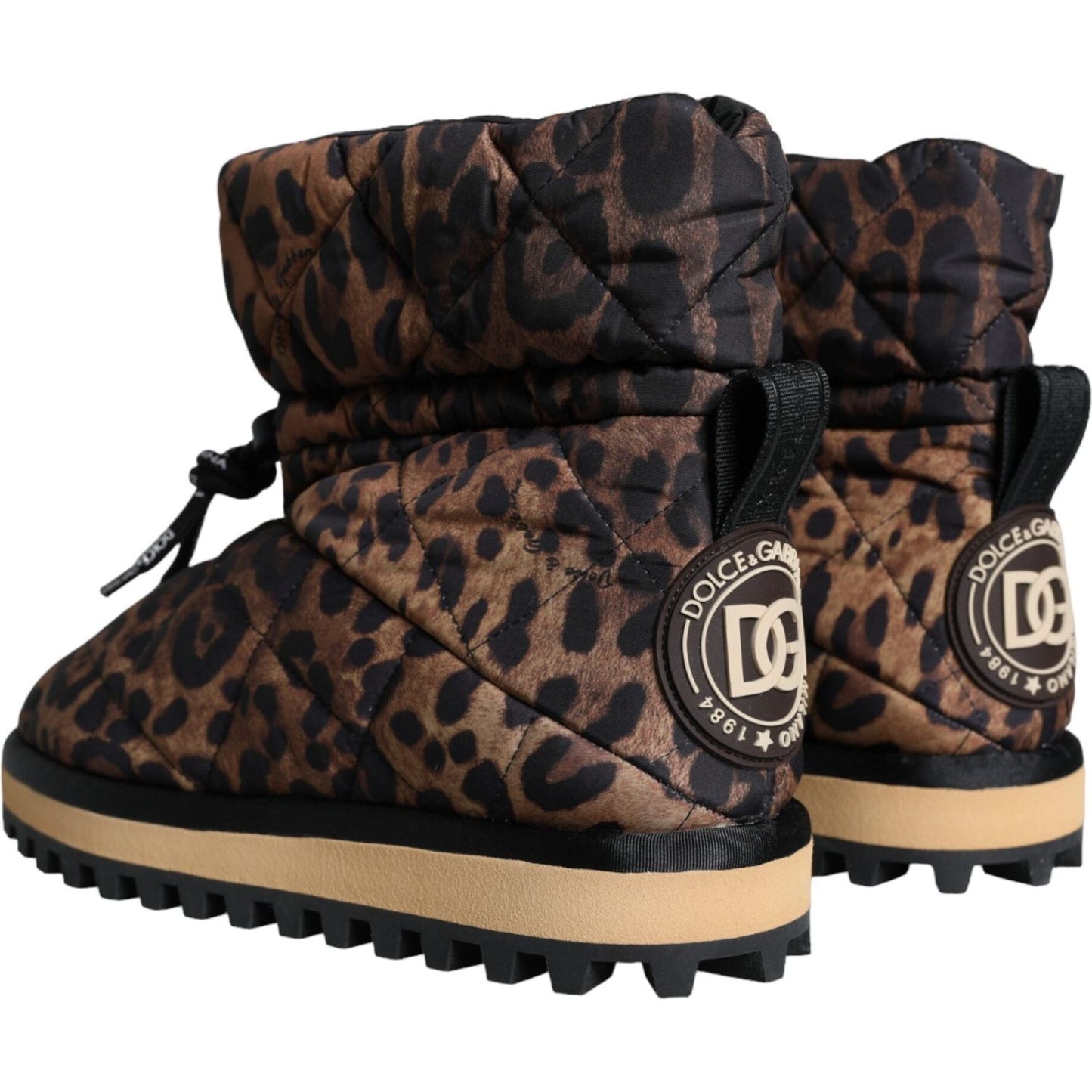 Dolce & Gabbana Brown Leopard Ankle Boots Padded Shoes Dolce & Gabbana