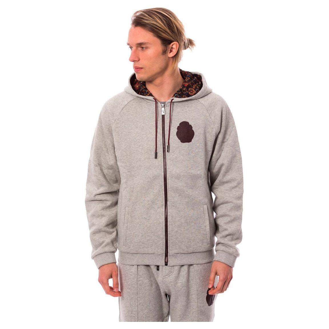 Billionaire Italian Couture Elegant Gray Cotton Sweatsuit Ensemble Billionaire Italian Couture