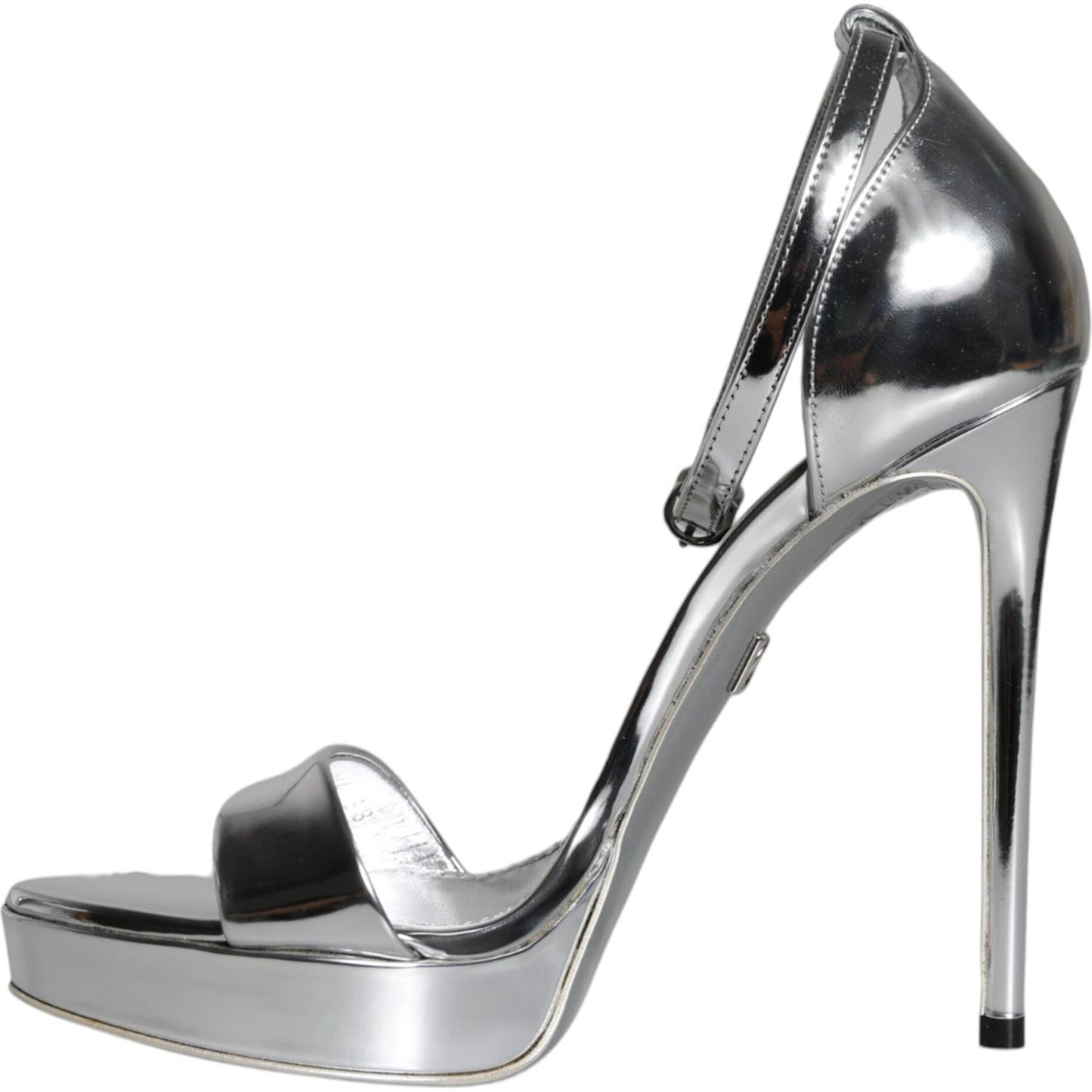 Dolce & Gabbana Silver KEIRA Heels Ankle Strap Sandals Shoes Dolce & Gabbana