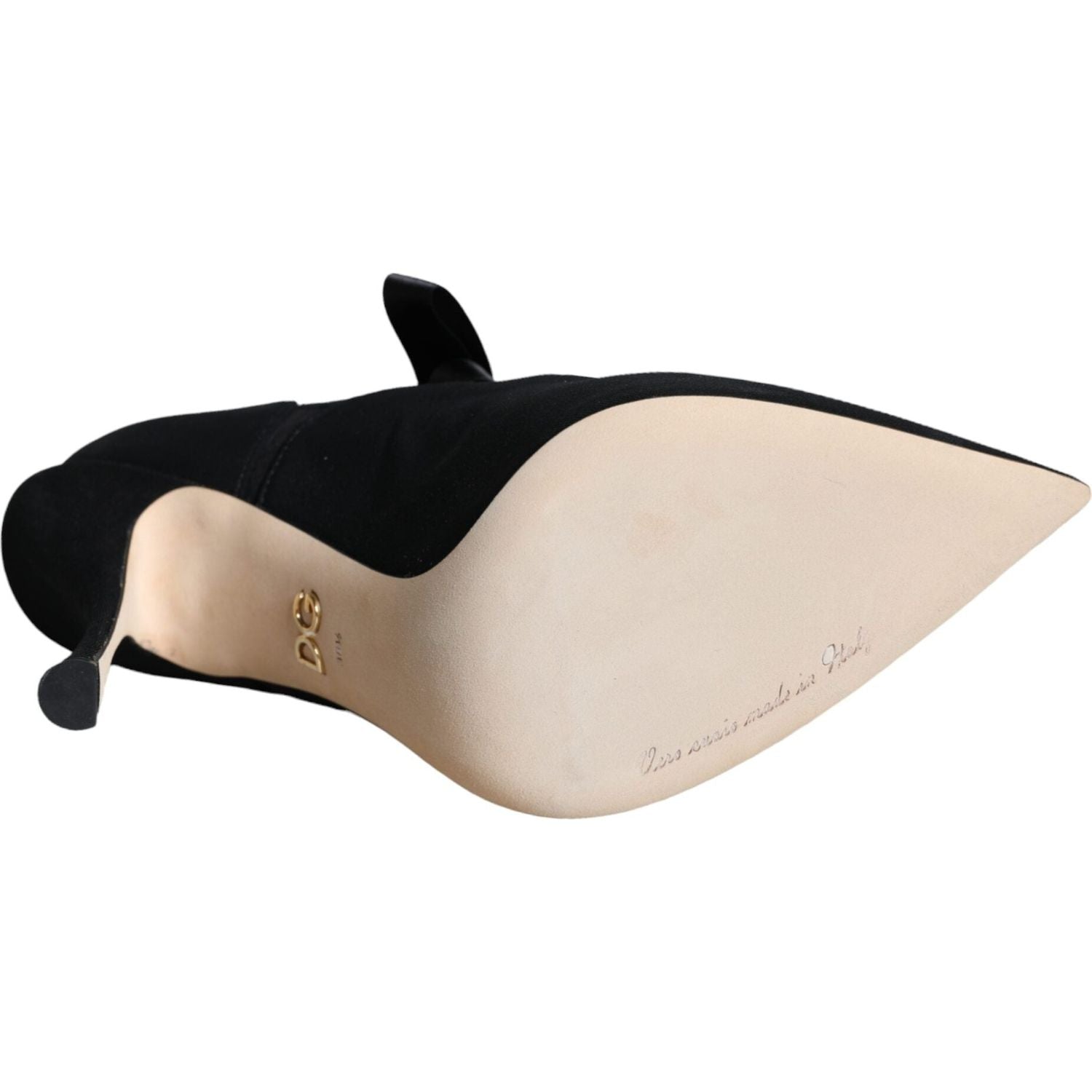 حذاء دولتشي آند غابانا أسود بكعب ستيليتو يصل إلى منتصف الساق